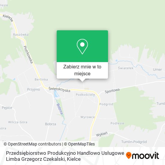 Mapa Przedsiębiorstwo Produkcyjno Handlowo Usługowe Limba Grzegorz Czekalski