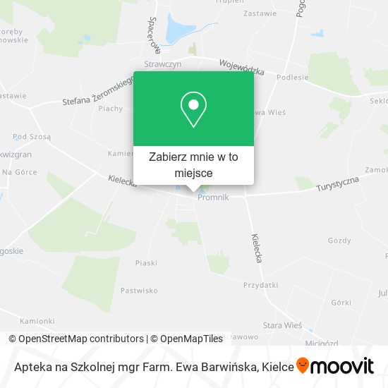 Mapa Apteka na Szkolnej mgr Farm. Ewa Barwińska
