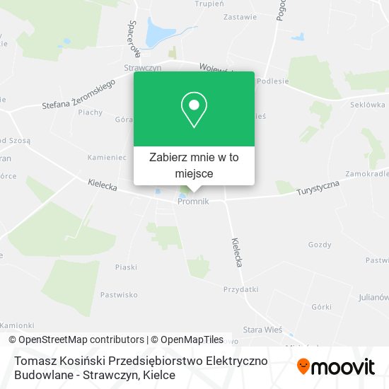 Mapa Tomasz Kosiński Przedsiębiorstwo Elektryczno Budowlane - Strawczyn