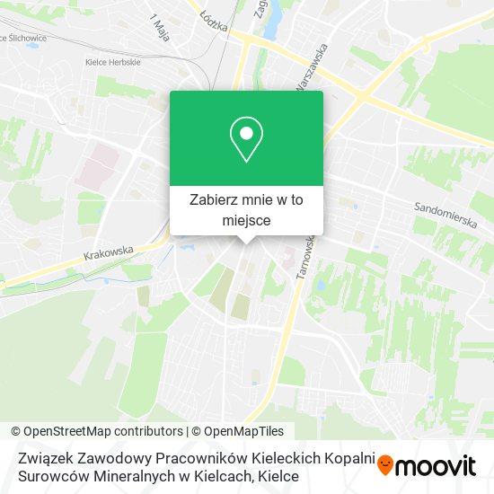 Mapa Związek Zawodowy Pracowników Kieleckich Kopalni Surowców Mineralnych w Kielcach
