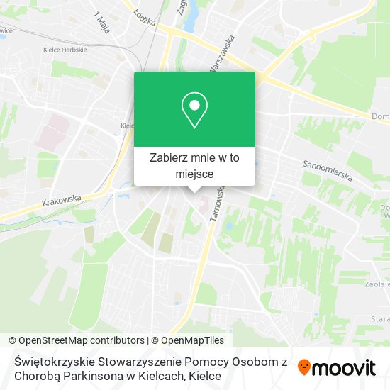 Mapa Świętokrzyskie Stowarzyszenie Pomocy Osobom z Chorobą Parkinsona w Kielcach