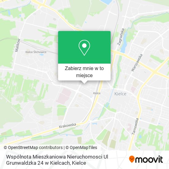 Mapa Wspólnota Mieszkaniowa Nieruchomosci Ul Grunwaldzka 24 w Kielcach