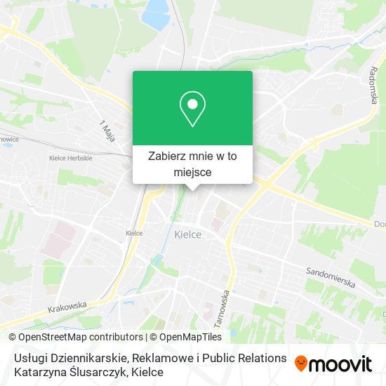Mapa Usługi Dziennikarskie, Reklamowe i Public Relations Katarzyna Ślusarczyk