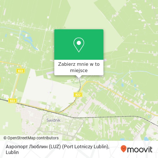 Mapa Аэропорт Люблин (LUZ) (Port Lotniczy Lublin)