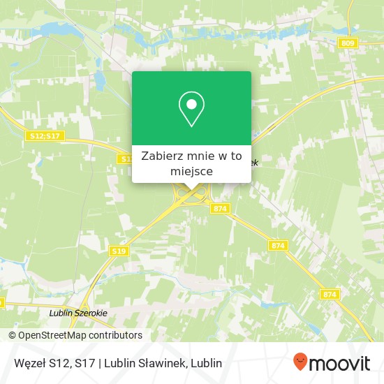 Mapa Węzeł S12, S17 | Lublin Sławinek