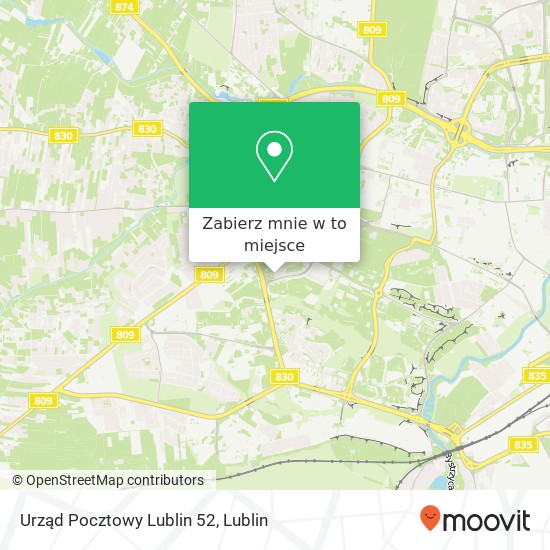 Mapa Urząd Pocztowy Lublin 52