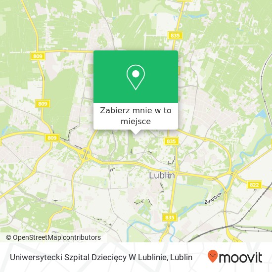 Mapa Uniwersytecki Szpital Dziecięcy W Lublinie