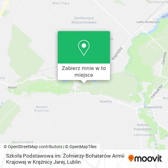 Mapa Szkoła Podstawowa im. Żołnierzy-Bohaterów Armii Krajowej w Krężnicy Jarej