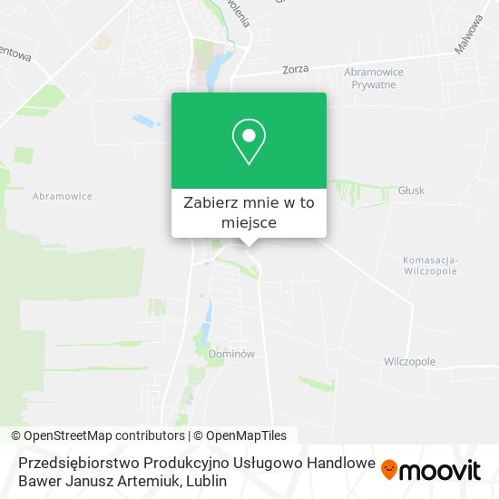 Mapa Przedsiębiorstwo Produkcyjno Usługowo Handlowe Bawer Janusz Artemiuk