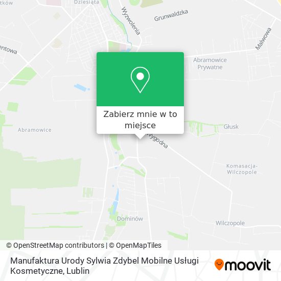 Mapa Manufaktura Urody Sylwia Zdybel Mobilne Usługi Kosmetyczne