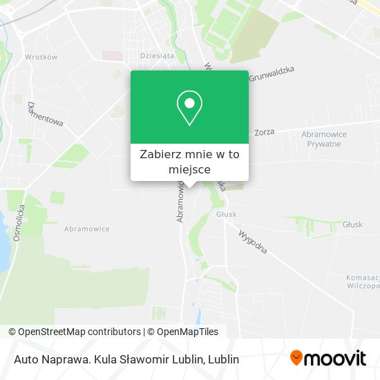 Mapa Auto Naprawa. Kula Sławomir Lublin
