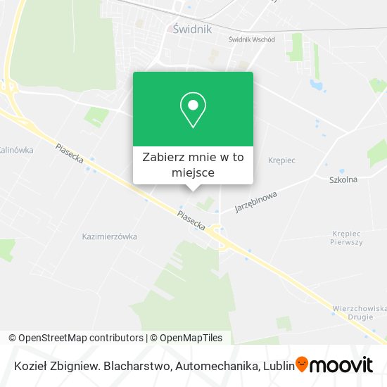 Mapa Kozieł Zbigniew. Blacharstwo, Automechanika