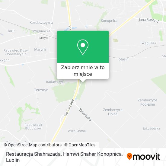 Mapa Restauracja Shahrazada. Hamwi Shaher Konopnica