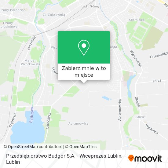 Mapa Przedsiębiorstwo Budgor S.A. - Wiceprezes Lublin