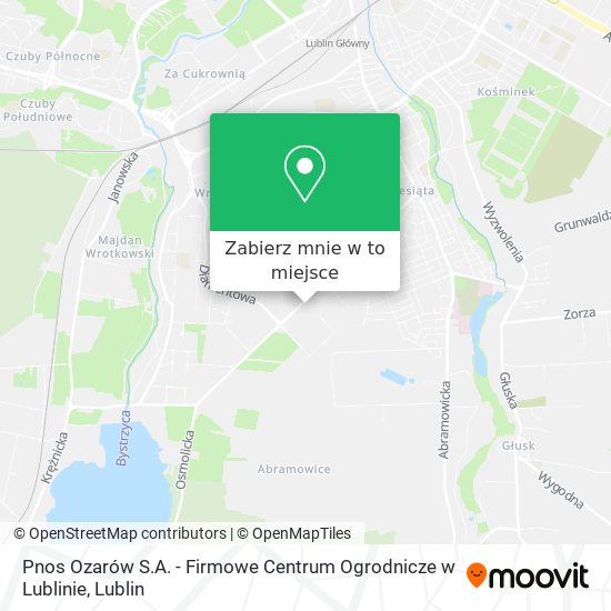 Mapa Pnos Ozarów S.A. - Firmowe Centrum Ogrodnicze w Lublinie