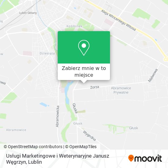 Mapa Usługi Marketingowe i Weterynaryjne Janusz Węgrzyn