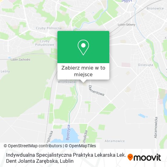 Mapa Indywdualna Specjalistyczna Praktyka Lekarska Lek. Dent Jolanta Zarębska