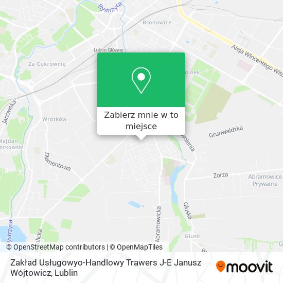 Mapa Zakład Usługowyo-Handlowy Trawers J-E Janusz Wójtowicz