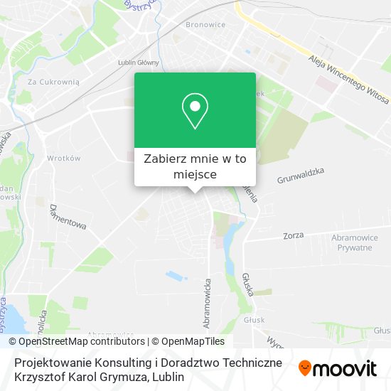 Mapa Projektowanie Konsulting i Doradztwo Techniczne Krzysztof Karol Grymuza