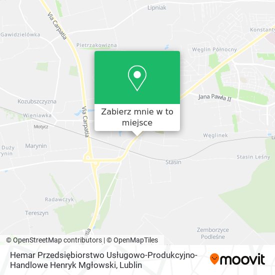 Mapa Hemar Przedsiębiorstwo Usługowo-Produkcyjno-Handlowe Henryk Mgłowski