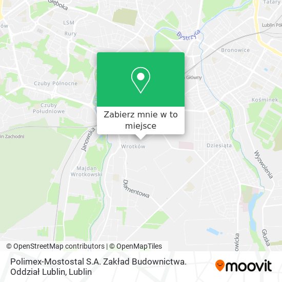Mapa Polimex-Mostostal S.A. Zakład Budownictwa. Oddział Lublin