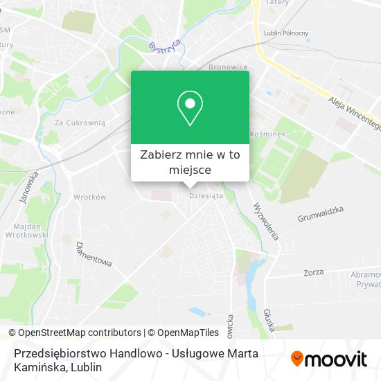 Mapa Przedsiębiorstwo Handlowo - Usługowe Marta Kamińska