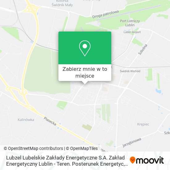 Mapa Lubzel Lubelskie Zakłady Energetyczne S.A. Zakład Energetyczny Lublin - Teren. Posterunek Energetyc