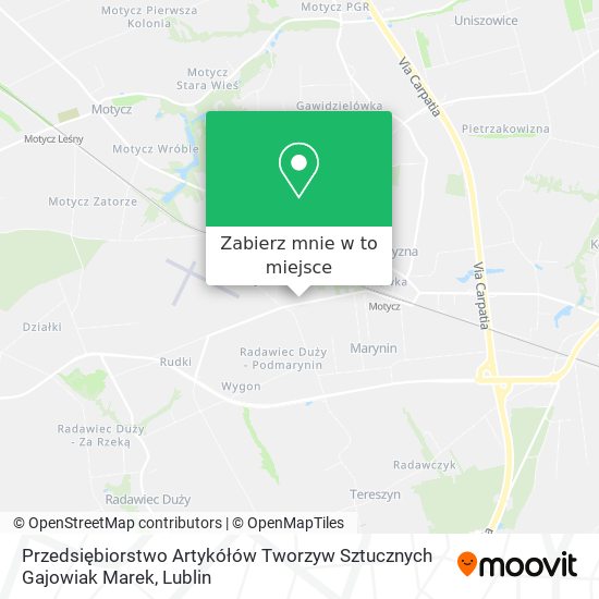 Mapa Przedsiębiorstwo Artykółów Tworzyw Sztucznych Gajowiak Marek