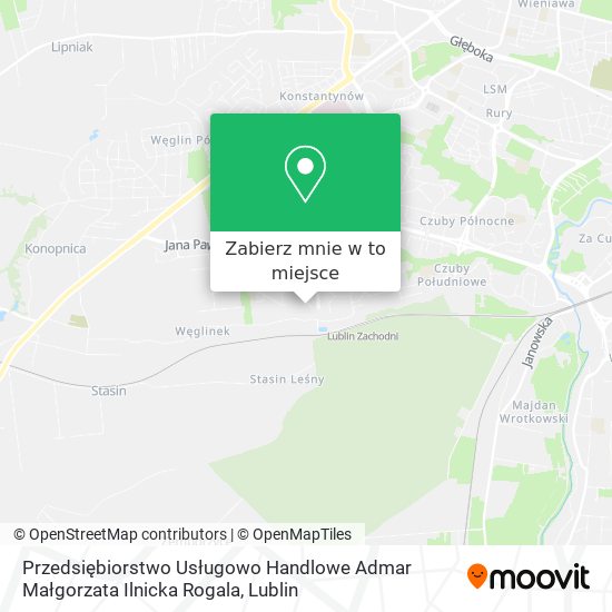 Mapa Przedsiębiorstwo Usługowo Handlowe Admar Małgorzata Ilnicka Rogala