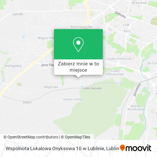 Mapa Wspólnota Lokalowa Onyksowa 10 w Lublinie