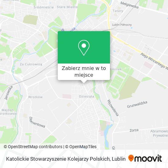 Mapa Katolickie Stowarzyszenie Kolejarzy Polskich
