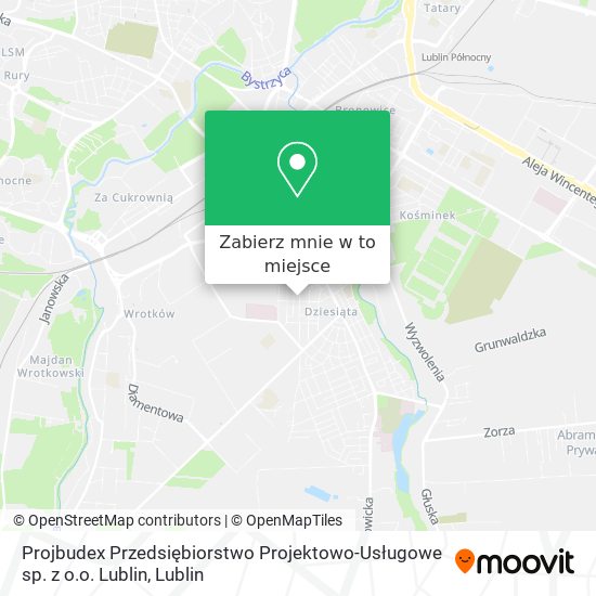 Mapa Projbudex Przedsiębiorstwo Projektowo-Usługowe sp. z o.o. Lublin