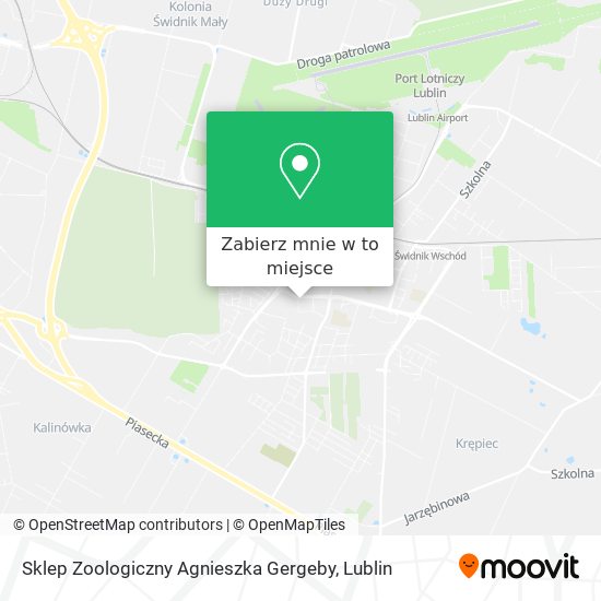 Mapa Sklep Zoologiczny Agnieszka Gergeby