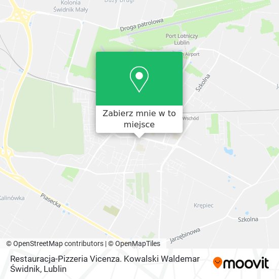 Mapa Restauracja-Pizzeria Vicenza. Kowalski Waldemar Świdnik