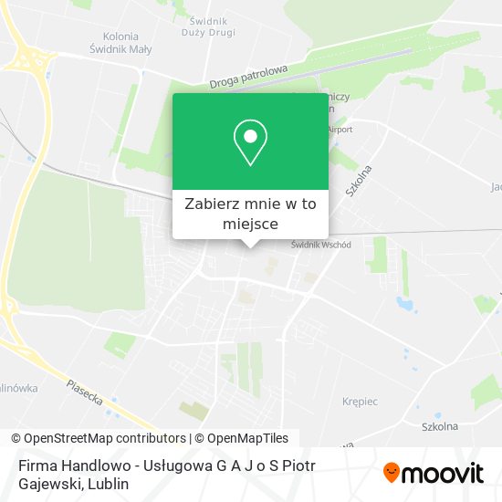 Mapa Firma Handlowo - Usługowa G A J o S Piotr Gajewski