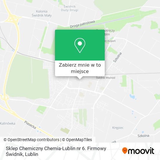 Mapa Sklep Chemiczny Chemia-Lublin nr 6. Firmowy Świdnik