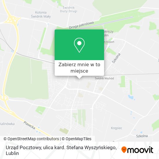 Mapa Urząd Pocztowy, ulica kard. Stefana Wyszyńskiego