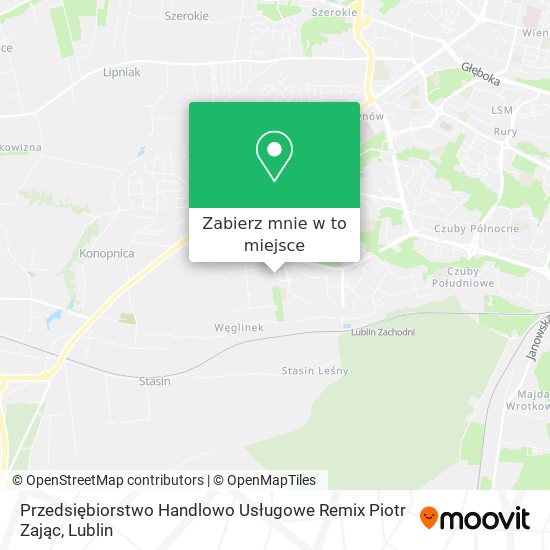 Mapa Przedsiębiorstwo Handlowo Usługowe Remix Piotr Zając