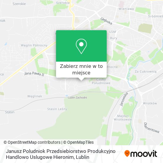 Mapa Janusz Poludniok Przedsiebiorstwo Produkcyjno Handlowo Uslugowe Hieronim