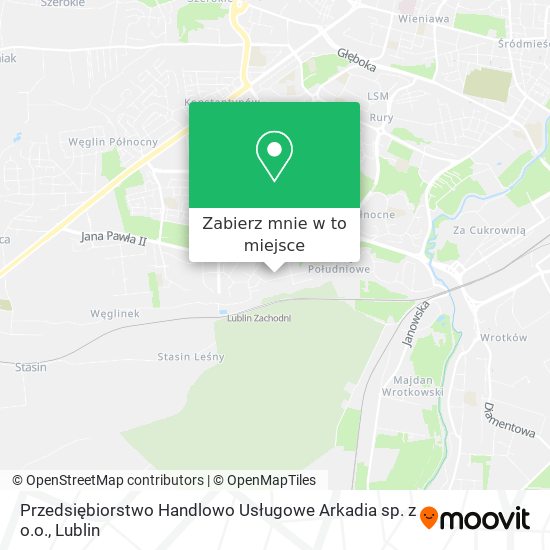 Mapa Przedsiębiorstwo Handlowo Usługowe Arkadia sp. z o.o.