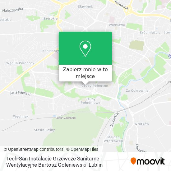 Mapa Tech-San Instalacje Grzewcze Sanitarne i Wentylacyjne Bartosz Goleniewski