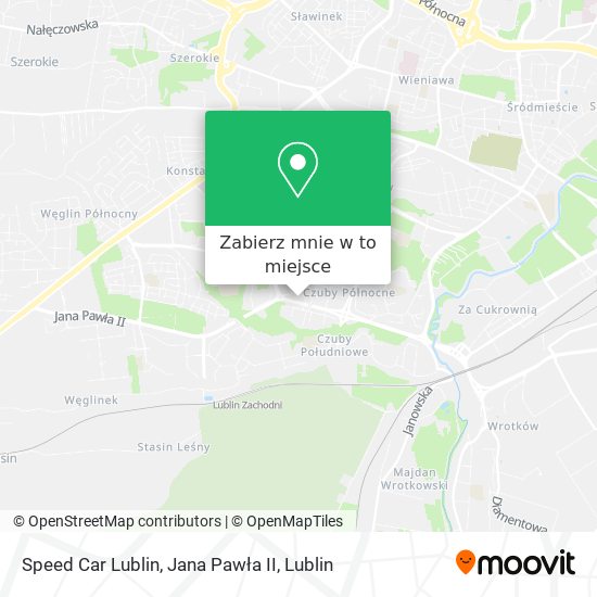 Mapa Speed Car Lublin, Jana Pawła II