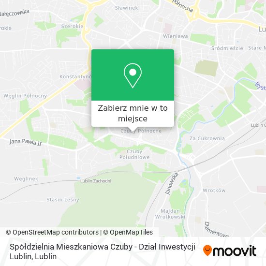 Mapa Spółdzielnia Mieszkaniowa Czuby - Dział Inwestycji Lublin