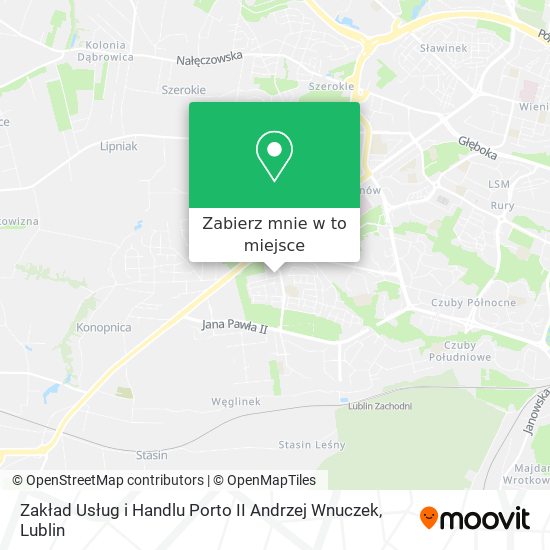 Mapa Zakład Usług i Handlu Porto II Andrzej Wnuczek