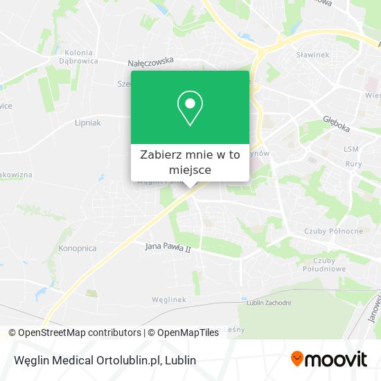 Mapa Węglin Medical Ortolublin.pl