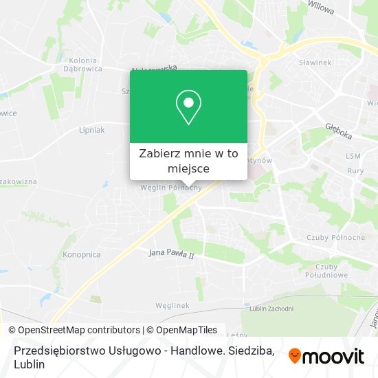 Mapa Przedsiębiorstwo Usługowo - Handlowe. Siedziba