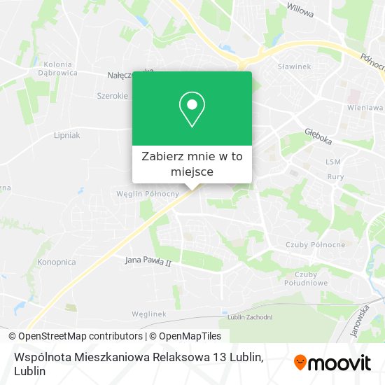 Mapa Wspólnota Mieszkaniowa Relaksowa 13 Lublin