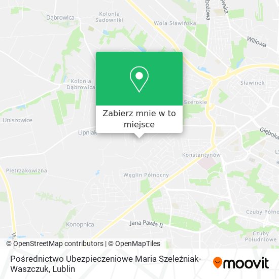 Mapa Pośrednictwo Ubezpieczeniowe Maria Szeleźniak-Waszczuk