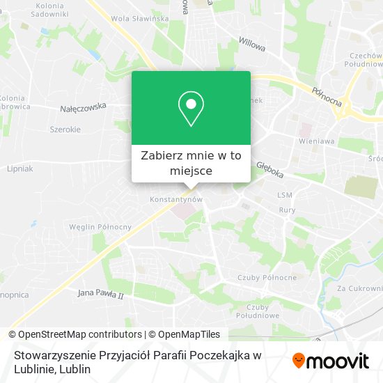 Mapa Stowarzyszenie Przyjaciół Parafii Poczekajka w Lublinie