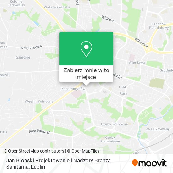 Mapa Jan Błoński Projektowanie i Nadzory Branża Sanitarna